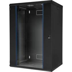 BKT Elektronik BKT ELEKTRONIK Vægrack 600x600x730 15U glasdør sort