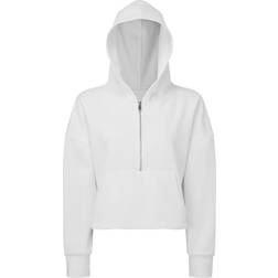 Tridri Women's 1/2 Zip Hoodie - White