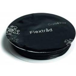 Elastik/Flextråd Sort 0,8mm 8m