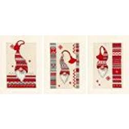 Vervaco Vervaco Counted Cross Stitch Kit: Cards: Christmas Elf: Set of 3, COTTON, NA, 10.5 x 15cm