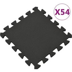 vidaXL Gulvmåtter 54 stk. 4,86 ㎡ EVA-skum sort
