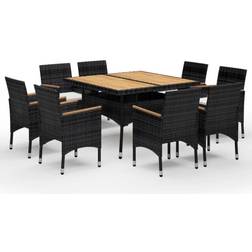 vidaXL 3058346 Juego de comedor de patio, 1 Mesa incl. 8 Sillas