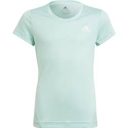 adidas Kid's Aeroready 3 Stripes T-shirts - Clear Mint/White/White