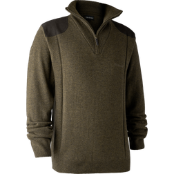 Deerhunter Sheffield stickad pullover med kort dragkedja, Cypress