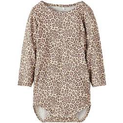 Name It Leopard Romper - Grey/Oatmeal (13199264)