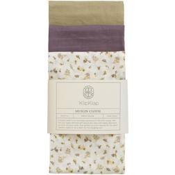 by KlipKlap Muslin Cloth Poetic Garden Honey/Lavender/Dark Sand 3-pack