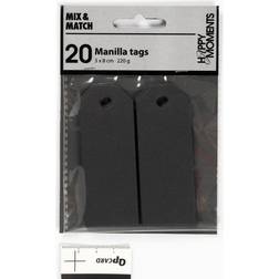 Creativ Company Tiquettes Cadeaux 3x8 cm Noir 20 pcs