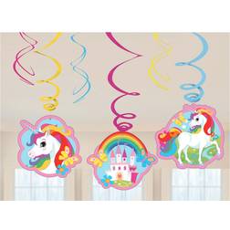 Amscan 6 Guirlandes Spirales Licorne Rainbow