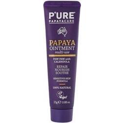 P'URE PAPAYA CARE Papaya & Calendula Ointment for Dry Sensitive Skin Shea Butter, PawPaw, Macadamia & Jojoba Oils Vegan, Natural & Cruelty Free 25g