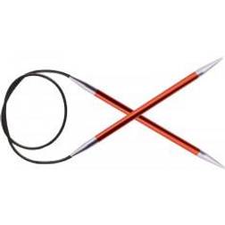 Knitpro Knit Pro KP47123 Zing: Fixed Circular Knitting Pins: 80cm x 2.5mm, Metal, 2.5, Red