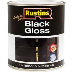 Rustins Quick Dry Black Gloss Wood Paint 0.25L