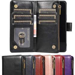 CaseOnline Double Flip Zipper Wallet Case for iPhone 13