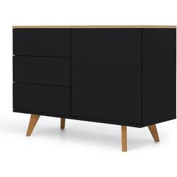 Tenzo Amelia Black Matt/Natural Oak Sideboard 109x79cm