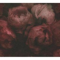Living Walls Papier peint vintage motif fleuri rouge & noirTapisserie bordeaux florale style romantique Papier peint rétro motif de roses Rouge
