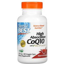 Doctor's Best High Absorption CoQ10 with BioPerine 200mg 180 vcaps 180 Stk.