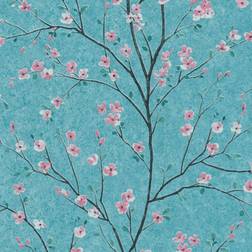 Living Walls Cherry Blossom Grey Or Teal Metropolitan Stories Vinyl Wallpaper Mio Tokyo