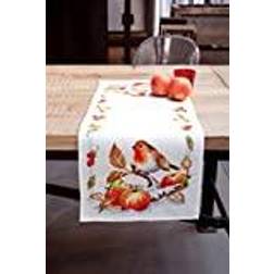 Vervaco Vervaco Counted Cross Stitch Kit: Runner: Robin, 100% Cotton, Multi-Colour, 32 x 2 x 84 cm
