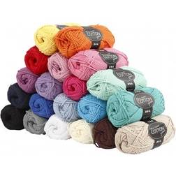 Creativ Company Cotton Yarn, no. 8/8, L: 80-85 m, size maxi 20x50 g/ 1 pack