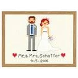 Dimensions DIMENSIONS Counted Mini: Wedding Record Bride and Groom, Aida, Ivory, 11.6 x 8.5 x 0.7 cm