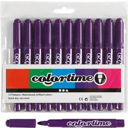 Colortime Tusch, streg 5 mm, lilla, 12 stk. 1 pk