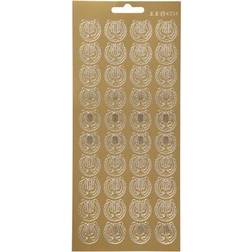 Creativ Company Stickers, ark 10x23 cm, guld, lyre, 1ark