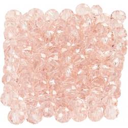 Creotime Facetperler, str. 3x4 mm, hulstr. 0,8 mm, rosa, 100stk