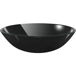 vidaXL Lavabo De Vidrio Templado Negro 42 cm