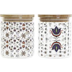 DKD Traditional Tile Kitchen Container 2pcs 0.7L