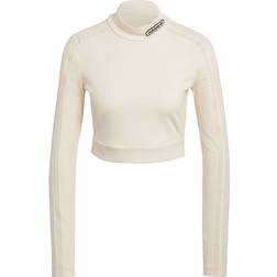 adidas Women's Retro Luxury Cropped Long Sleeve T-shirt - Wonder White