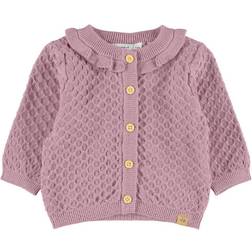 Name It Ruffle Knitted Cardigan - Mauve Shadows (13195710)