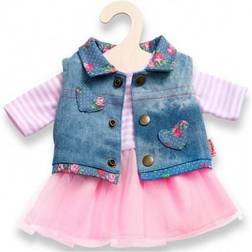 Heless 1550 Lace Dress with Denim Vest for Small Doll