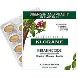 Klorane Hair Supplement Caps with Keratin and Quinine for Healthy Hair, 30 days