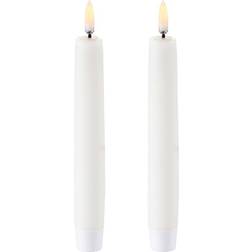 Uyuni Taper Candle 2.3 x 15 cm - Nordic White Bougie LED 13cm 2pcs