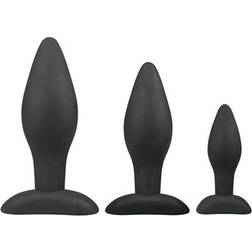 Easytoys Anal Collection Buttplug Set, 3 Pieces, Black Analtoys, Buttplug Training Set