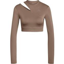 Adidas Hyperglam Training Long Sleeve T-shirt Women - Chalky Brown