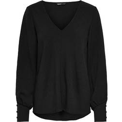 Only Onlmette Uma L/S Top Noos Wvn T-Shirt - Nero