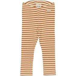 Petit Piao Modal Striped Leggings - Curry/Cream