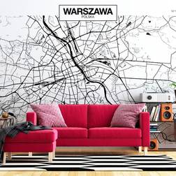 Arkiio Fototapet Warsaw Map 350x245