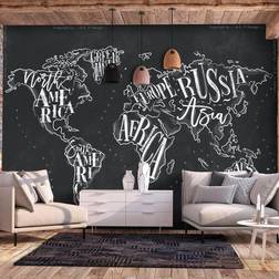 Arkiio Fototapet Retro Continents (Black) 450x315