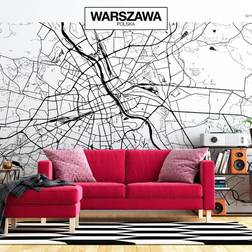 Arkiio Fototapet Warsaw Map 200x140