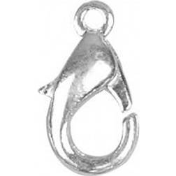 Creativ Company Lobster Claw Clasps, L: 10 mm, silver-plated, 10 pc/ 1 pack