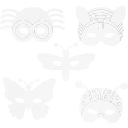 Creativ Company Insect Masks, H: 14-17 cm, W: 19,5-23 cm, 230 g, white, 16 pc/ 1 pack