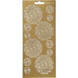 Creativ Company Stickers, ark 10x23 cm, guld, blomster, 1ark