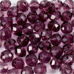 Creativ Company Faceted Beads, D: 4 mm, hole size 1 mm, purple, 45 pc/ 1 strand