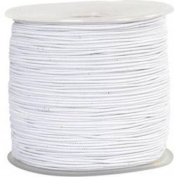 Creativ Company Elastiksnor, tykkelse 1 mm, hvid, 250m