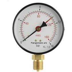 Manometer 1/4XØ63 0-4 bar/0-40 MVS, nedadrettet studs