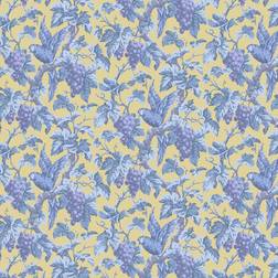 Cole & Son Woodvale Orchard Wallpaper Pearwood Collection Hyacinth, Lilac & China Blue on Ochre 116/5017 Roll