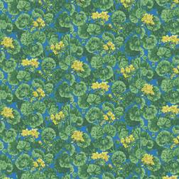 Cole & Son Geranium Wallpaper Seville Collection Lemon & Forest Greens on Electric Blue Roll