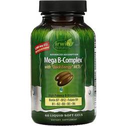 Mega B-Complex 60 Liquid Softgels Vitamins A-Z Irwin Naturals