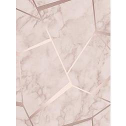 Fine Decor Fractal Geometric Marble Wallpaper Rose Gold FD42264